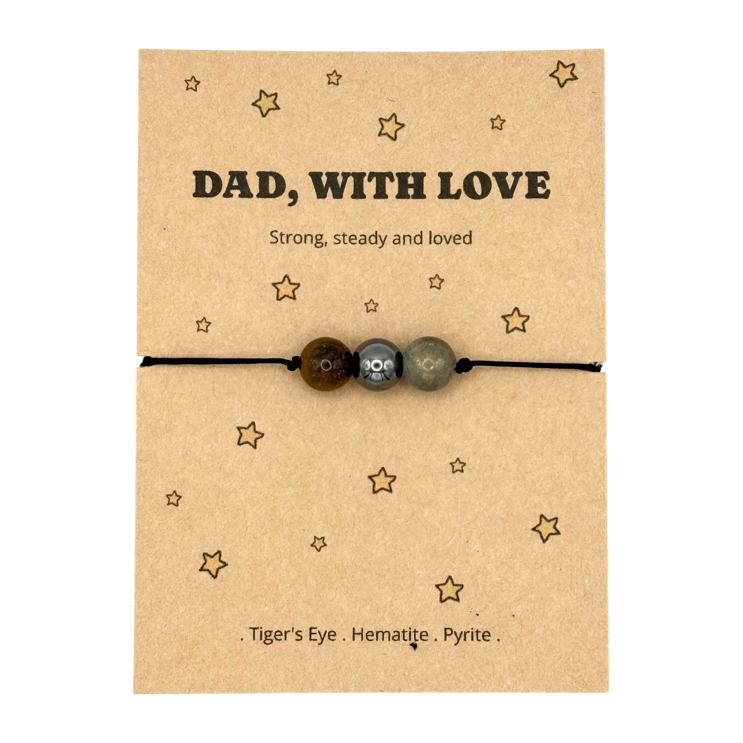 Dad Bracelet Gift, Father’s Day Gift for Dad, Men’s Bracelet, Dad Birthday Gift, Keepsake Card, Personalised Gift for Him