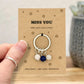 Miss You Gift For Her, Long Distance Friendship Present, I Will Miss You Initial Charm Keyring, Friend Missing You Gift