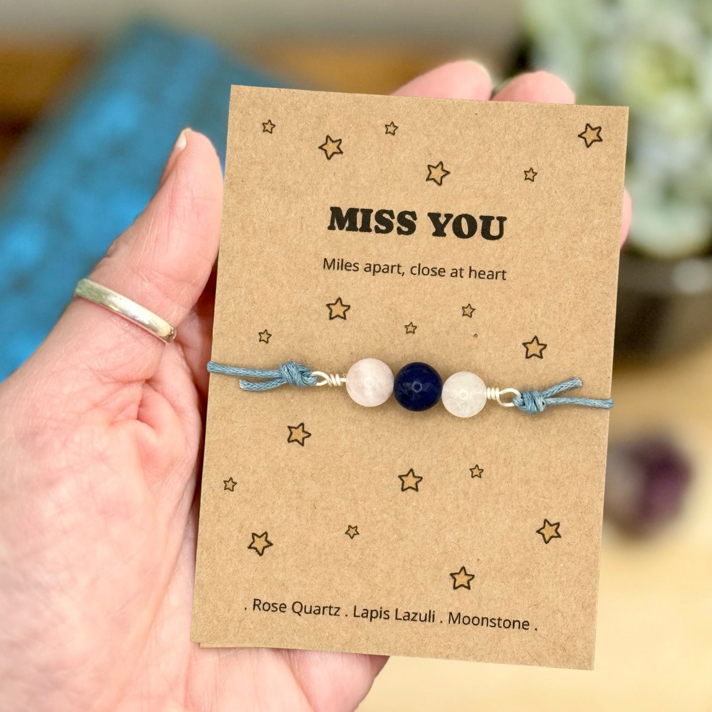 Miss You Gift for Her, Personalised Bracelet, Long Distance Friendship Gift, Thinking of You Keepsake, Long Distance Love Gift