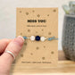 Miss You Gift for Her, Personalised Bracelet, Long Distance Friendship Gift, Thinking of You Keepsake, Long Distance Love Gift