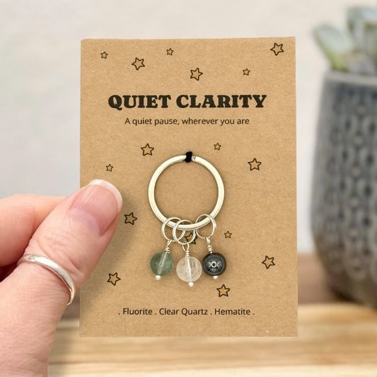 Quiet Clarity Gift, Thinking of You Keyring, Encouragement Gift, Calm Mind Keepsake, Support Gift