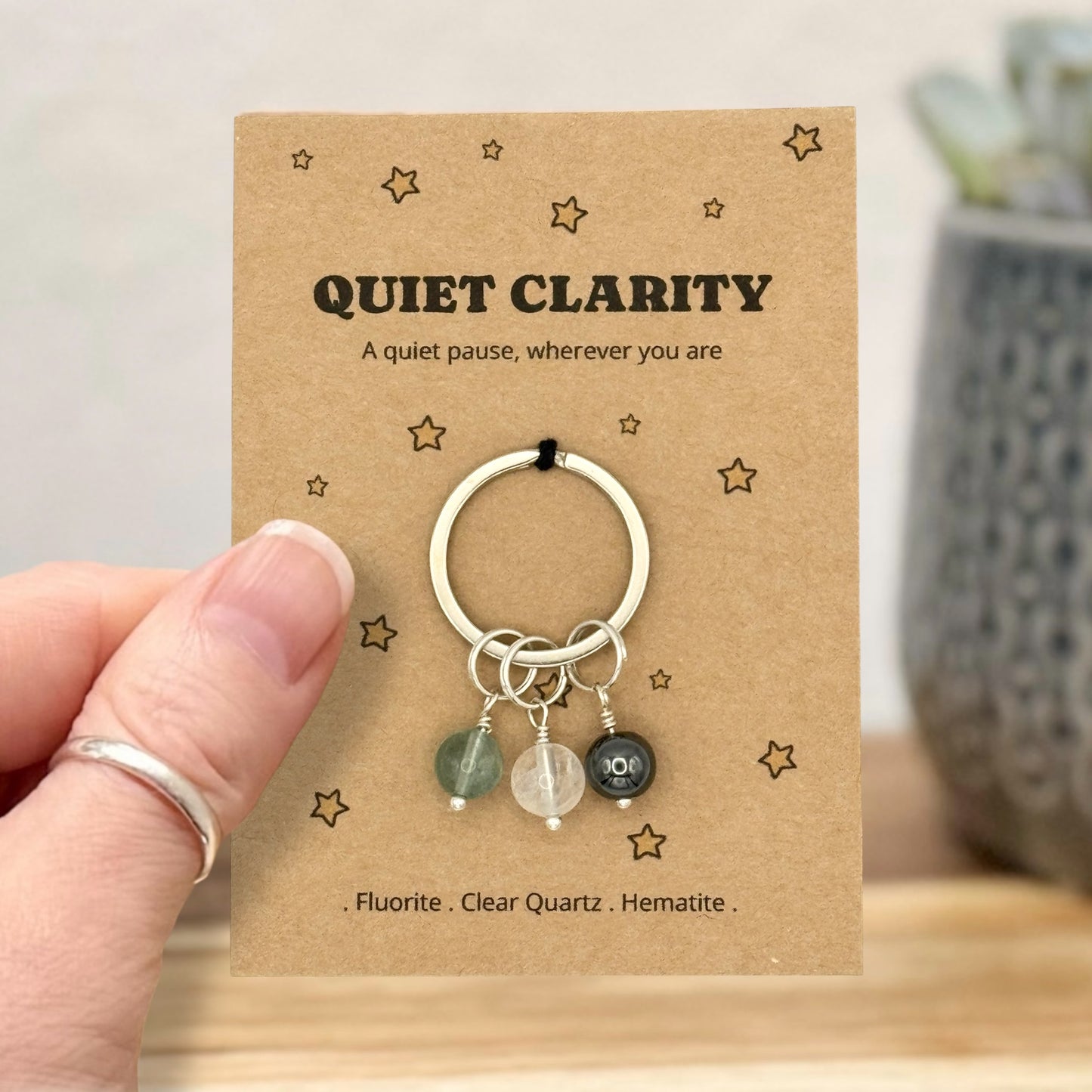 Quiet Clarity Crystal Keyring – Emotional Support & Thinking of You Gift