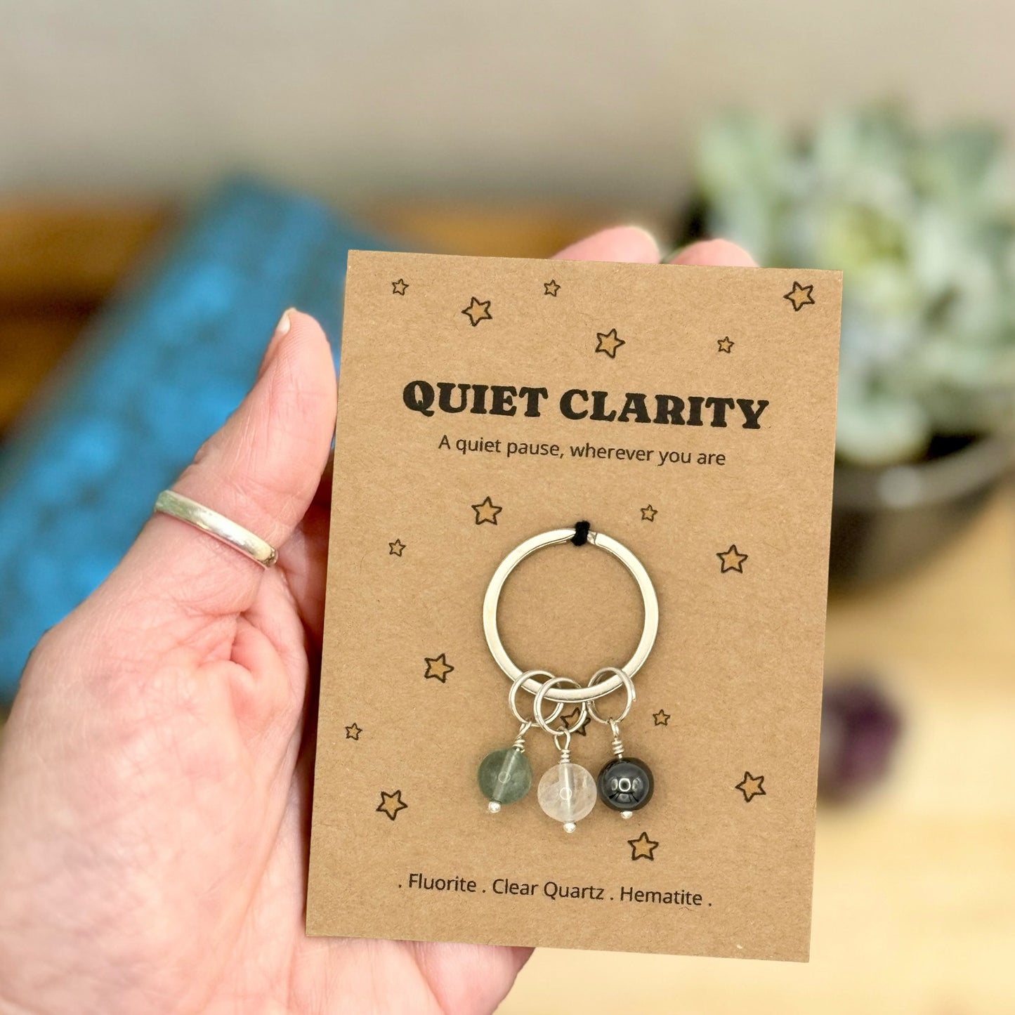 Quiet Clarity Crystal Keyring – Emotional Support & Thinking of You Gift