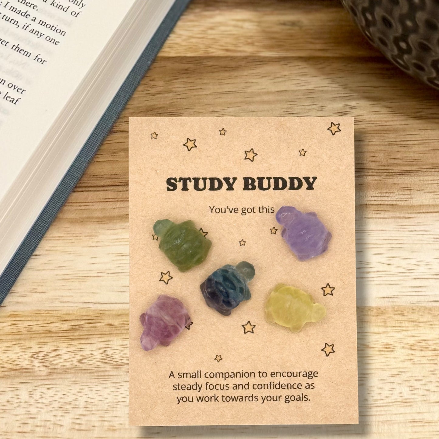 Exam Good Luck Gift, Crystal Turtle Study Keepsake, Revision Gift for Students, Driving Test Gift, Pocket Token