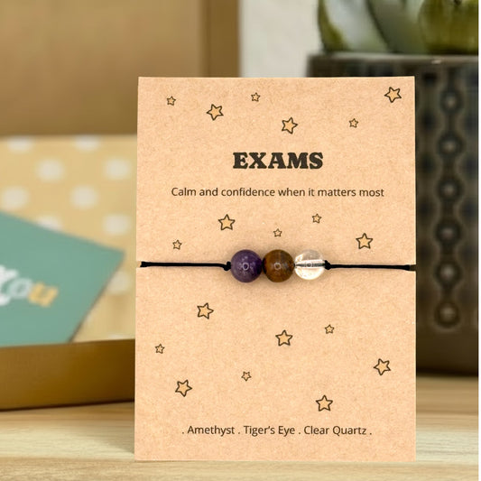 Good Luck Exam Bracelet Gift for Student, Study Motivation Gift, GCSE A Level Revision Gift, Exam Success Keepsake