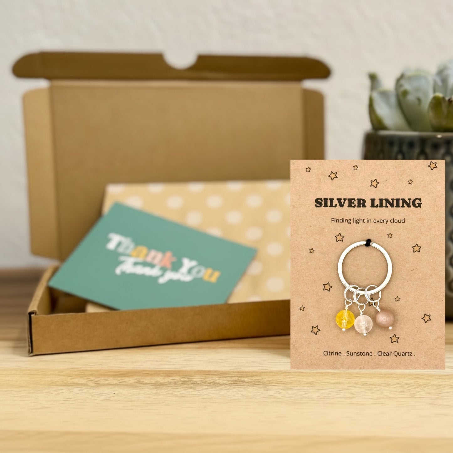 Silver Lining Crystal Keyring – Pick Me Up & Encouragement Gift