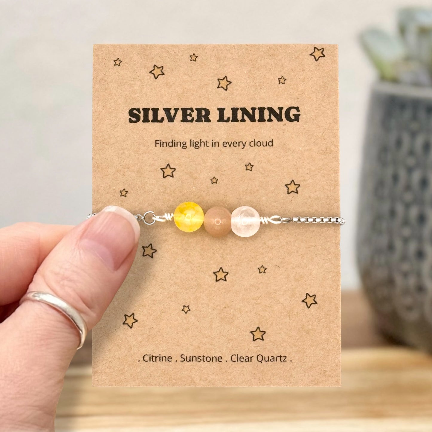 Silver Lining Crystal Bracelet – Thinking of You & Hard Times Gift