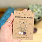 Personalised Emotional Support Gift, One Step at a Time Crystal Keyring, Thinking of You Keepsake for Anxiety and Stress