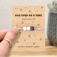 One Step at a Time Bracelet, Personalised Thinking of You Crystal Gift, Mental Health Bracelet for Anxiety and Stress