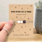 One Step at a Time Bracelet, Personalised Thinking of You Crystal Gift, Mental Health Bracelet for Anxiety and Stress