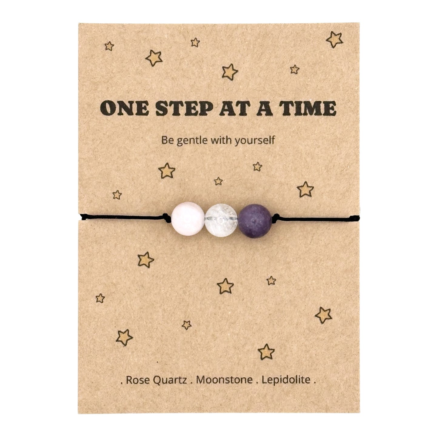 Keep Going Gift, Personalised Crystal Bracelet and Anklet, Emotional Support Keepsake for Difficult Times