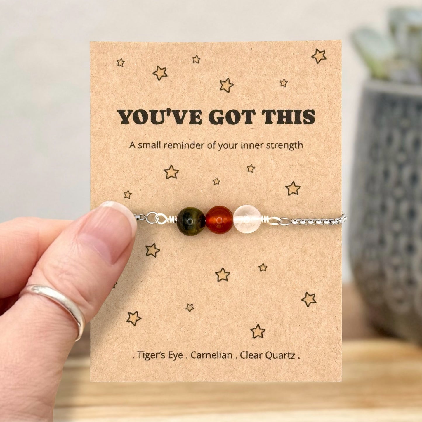 You've Got This Gift, Personalised Crystal Wish Bracelet for Confidence and Self Belief, Encouragement Keepsake