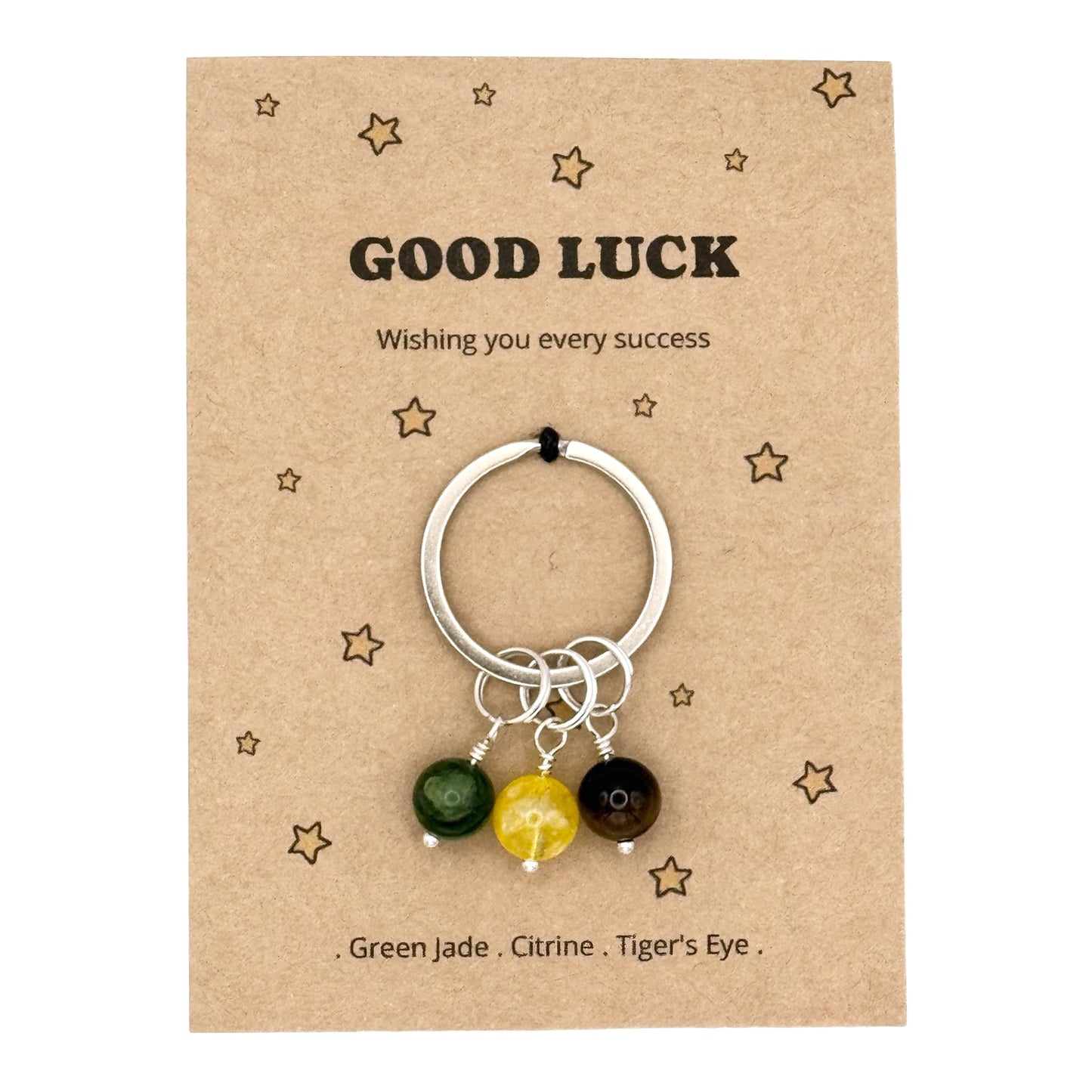 Wishing You Every Success Gift, Personalised Good Luck Crystal Keyring, Meaningful Encouragement Keepsake for Driving Tests Exams and New Jobs