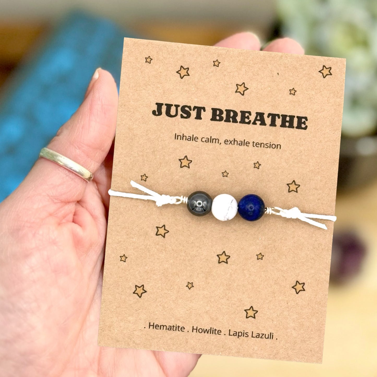 Just Breathe Crystal Bracelet – Calm & Relaxation Gift for Her