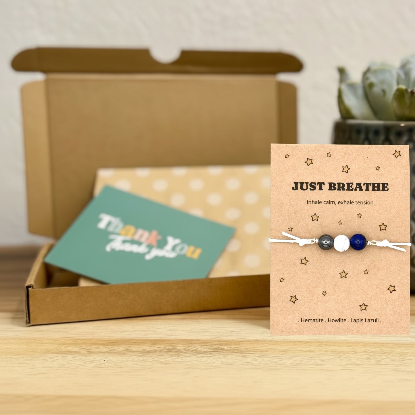 Just Breathe Crystal Bracelet – Calm & Relaxation Gift for Her