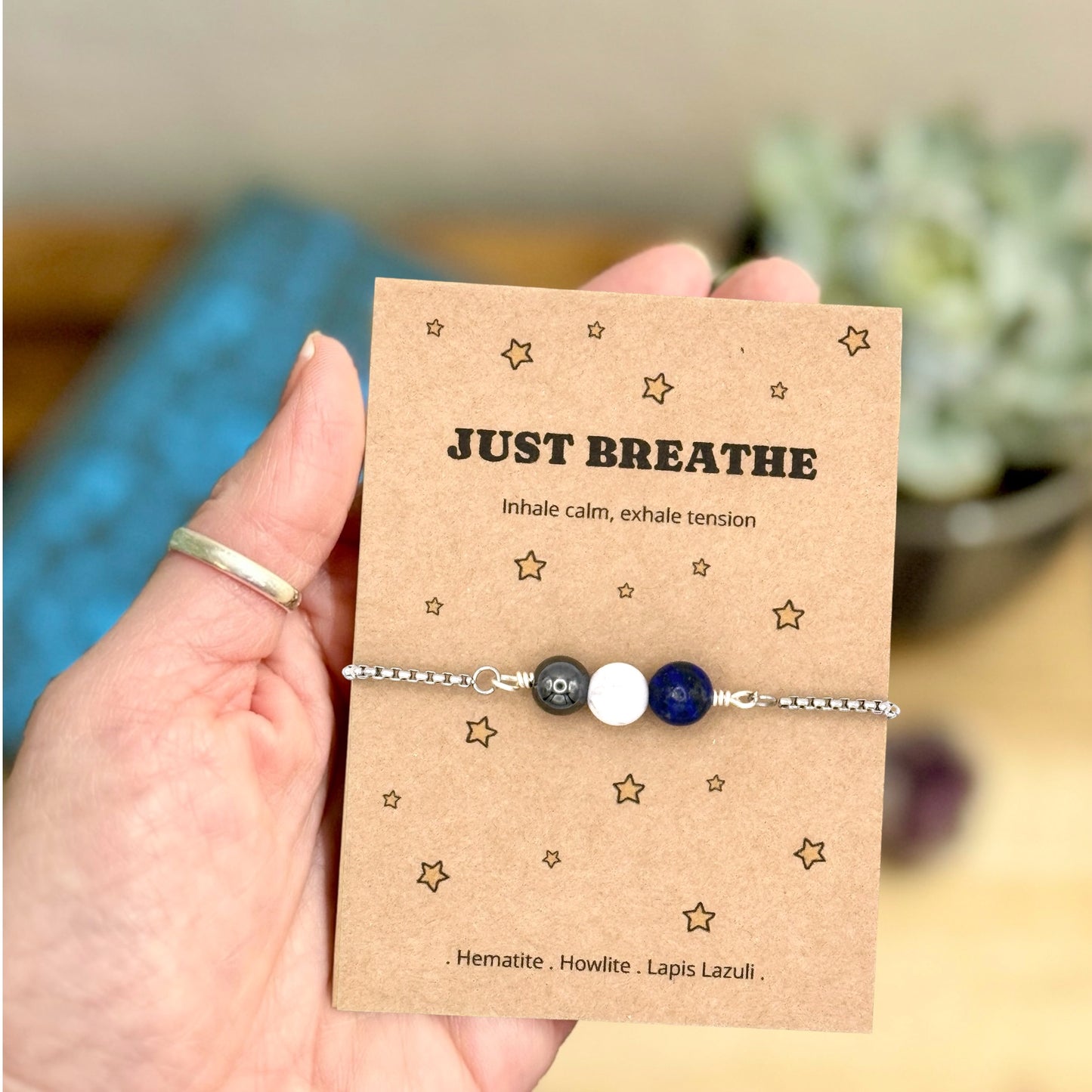 Just Breathe Crystal Bracelet – Calm & Relaxation Gift for Her