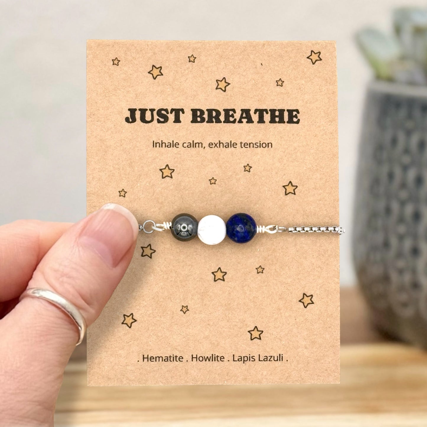 Just Breathe Crystal Bracelet – Calm & Relaxation Gift for Her