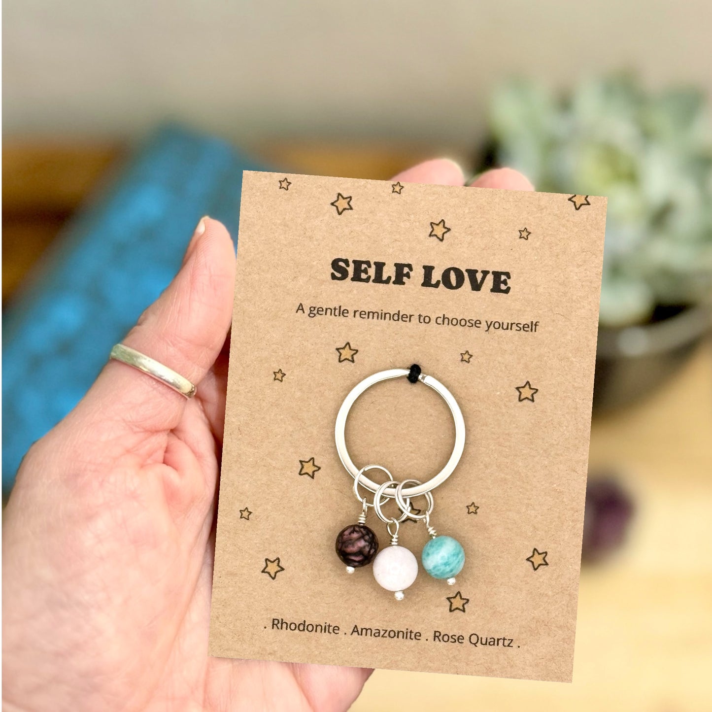 Self Love Crystal Keyring – Love Yourself Gift for Her