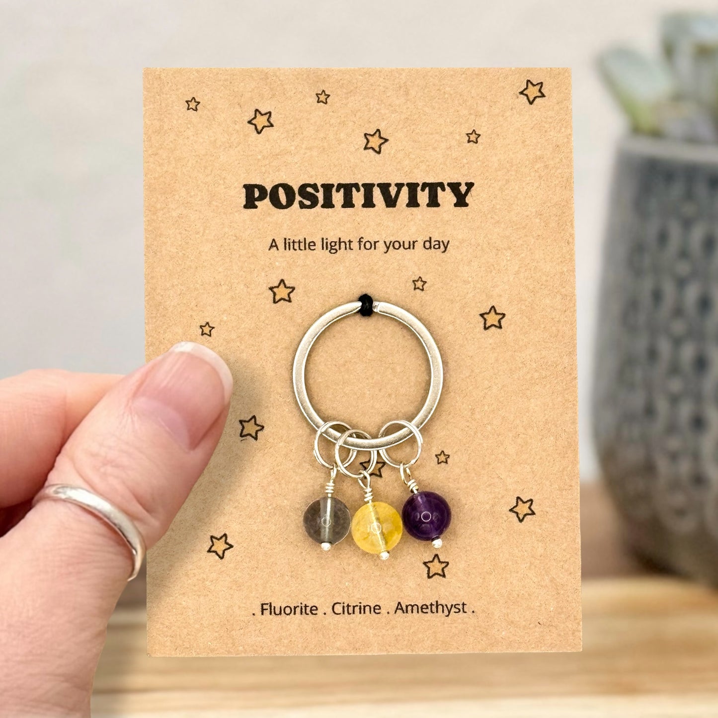 Positivity Crystal Keyring – Uplifting Gift for Someone Special
