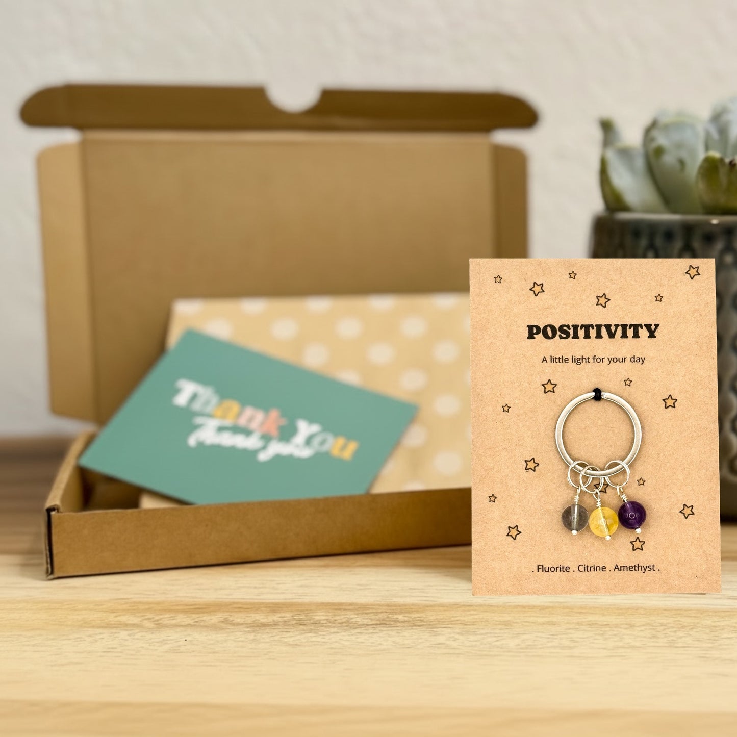 Positivity Crystal Keyring – Uplifting Gift for Someone Special