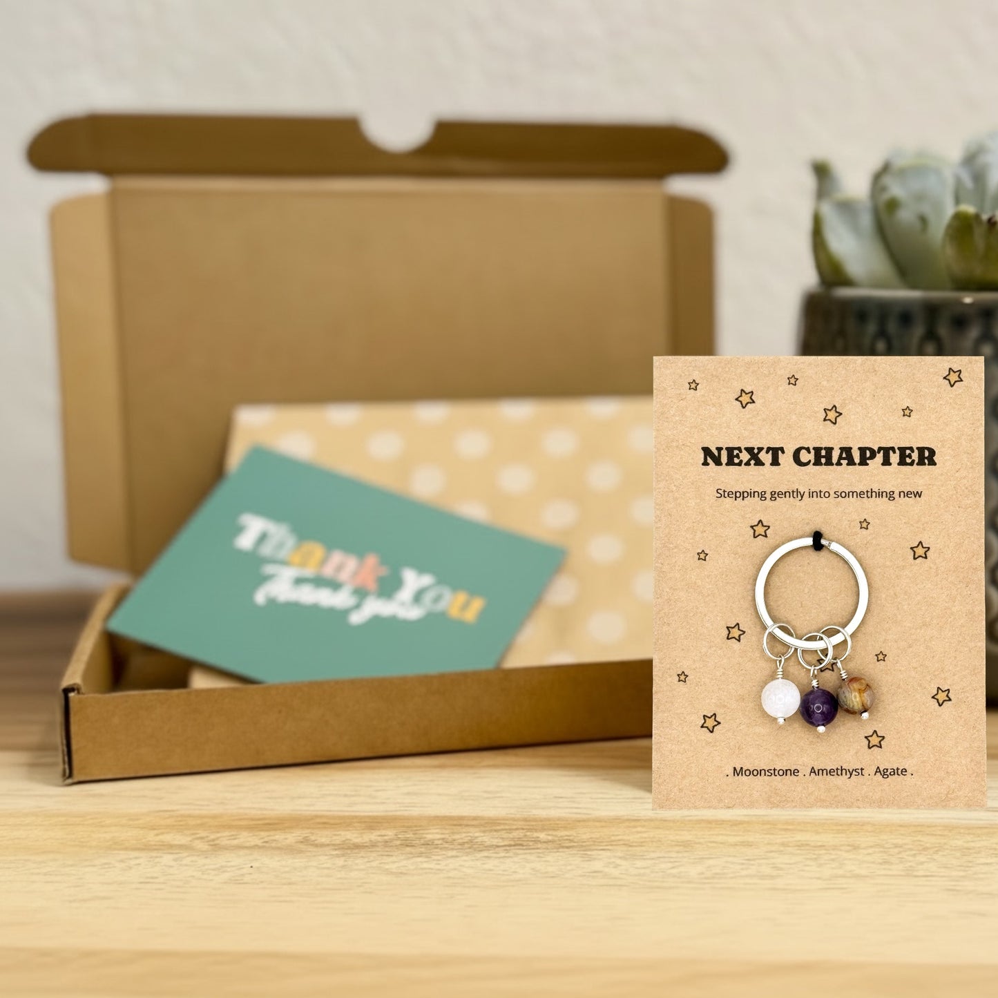 Next Chapter Crystal Keyring – Career Change, Graduation & Retirement Gift