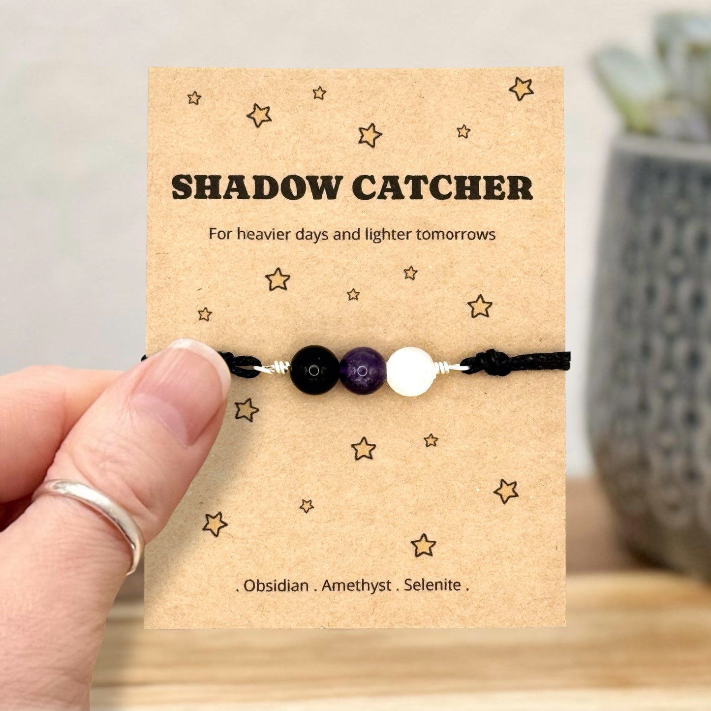 Shadow Catcher Empath Crystal Bracelet for Protection & Emotional Support