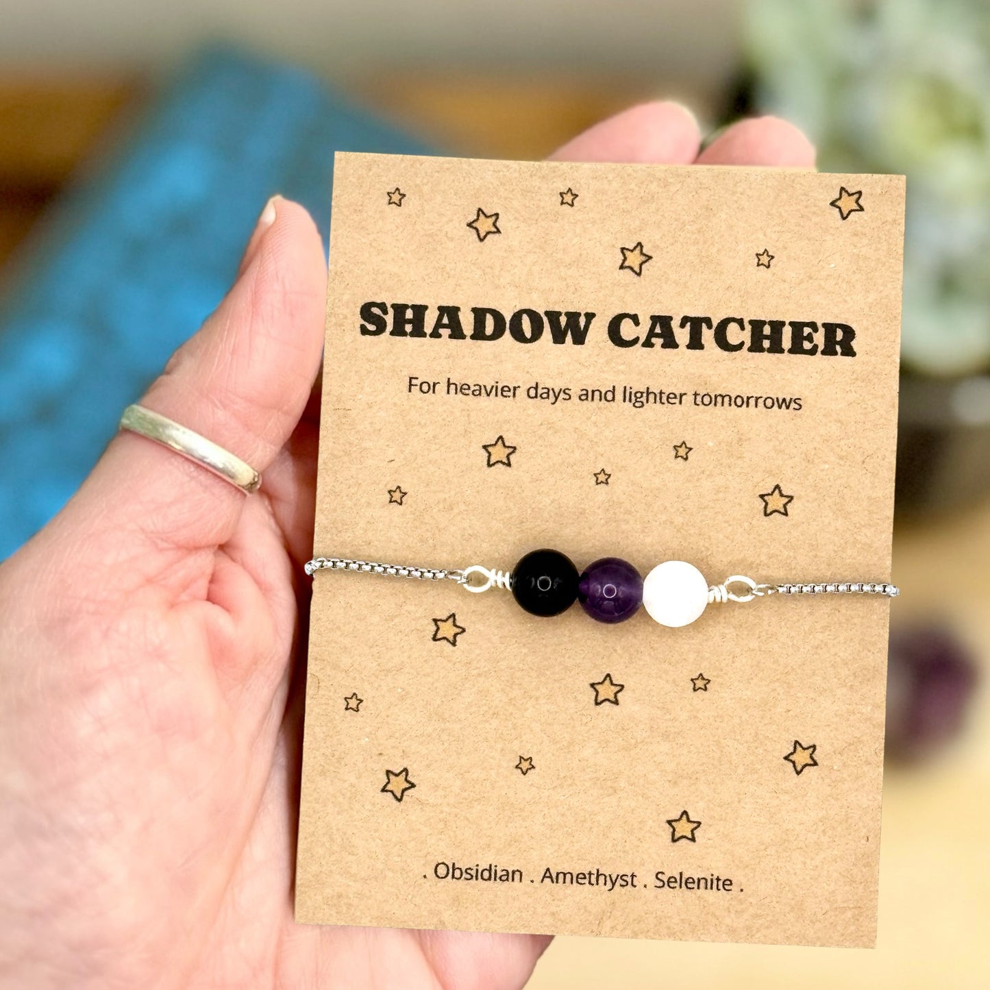 Shadow Catcher Empath Crystal Bracelet for Protection & Emotional Support