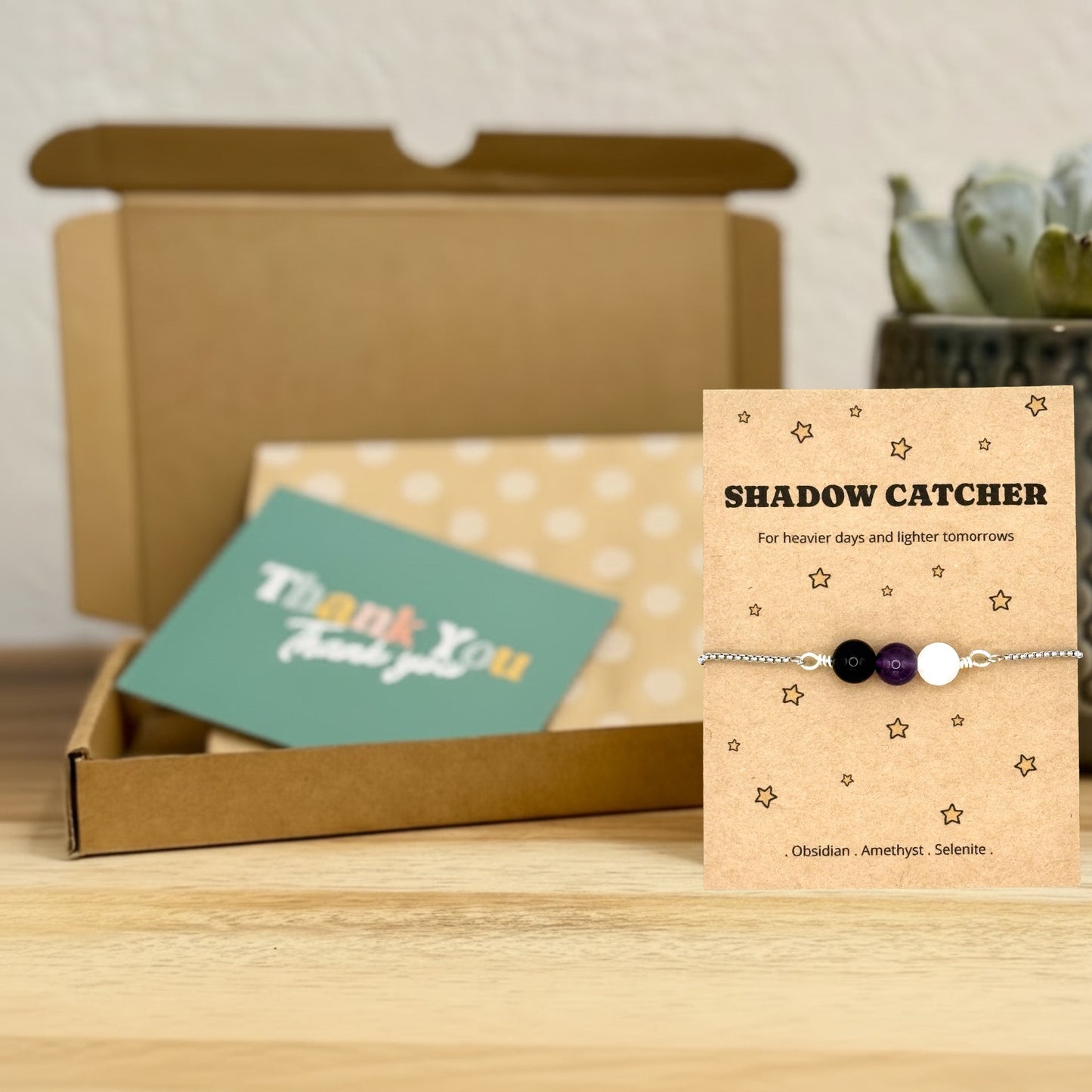 Shadow Catcher Empath Crystal Bracelet for Protection & Emotional Support