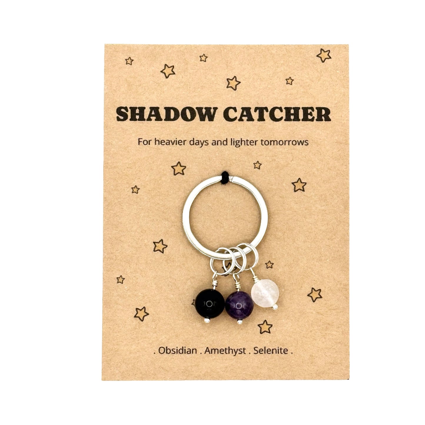 Shadow Catcher Crystal Protection Keyring – Empath Comfort & Support Gift