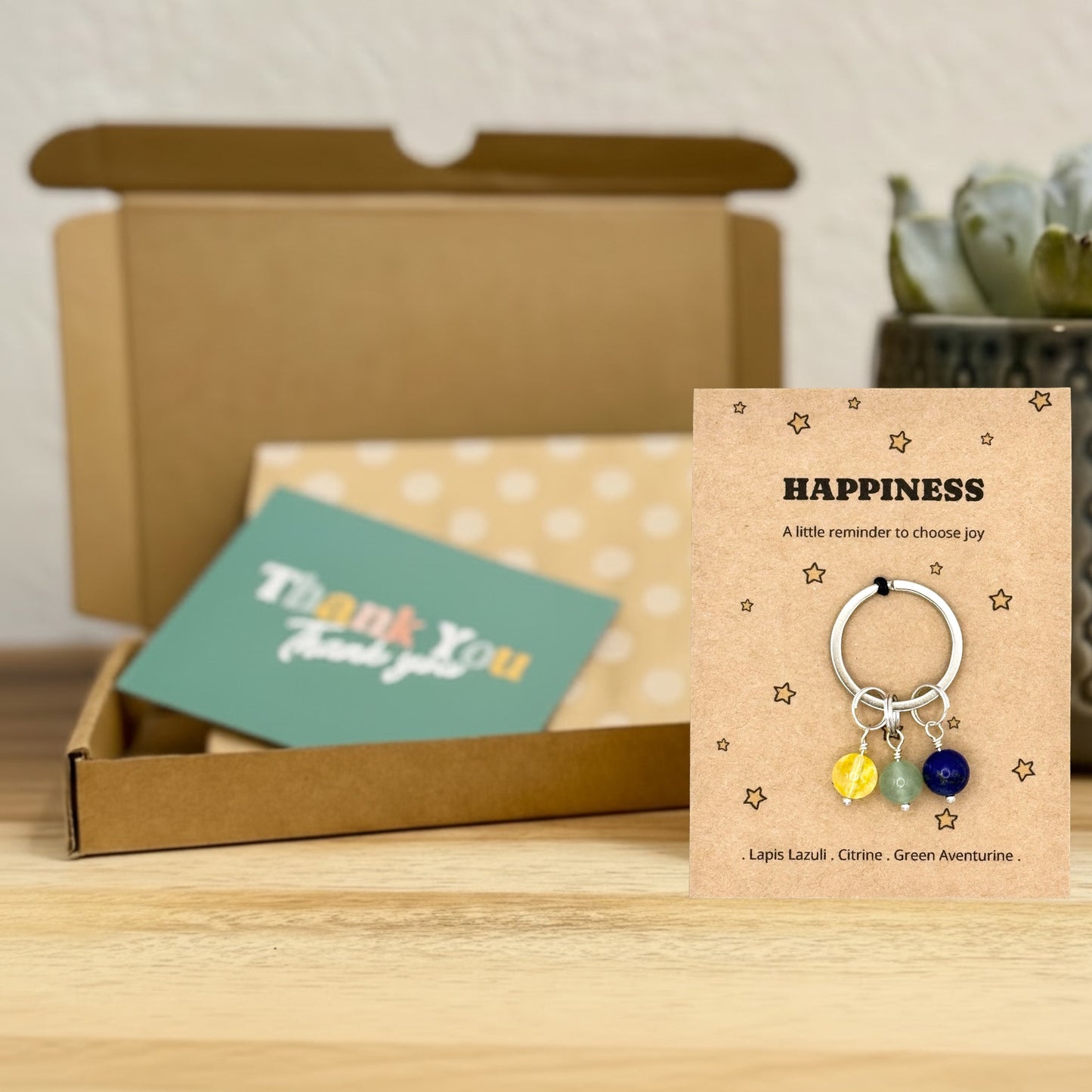 Happiness Crystal Keyring – Positive Outlook Gift for Friend