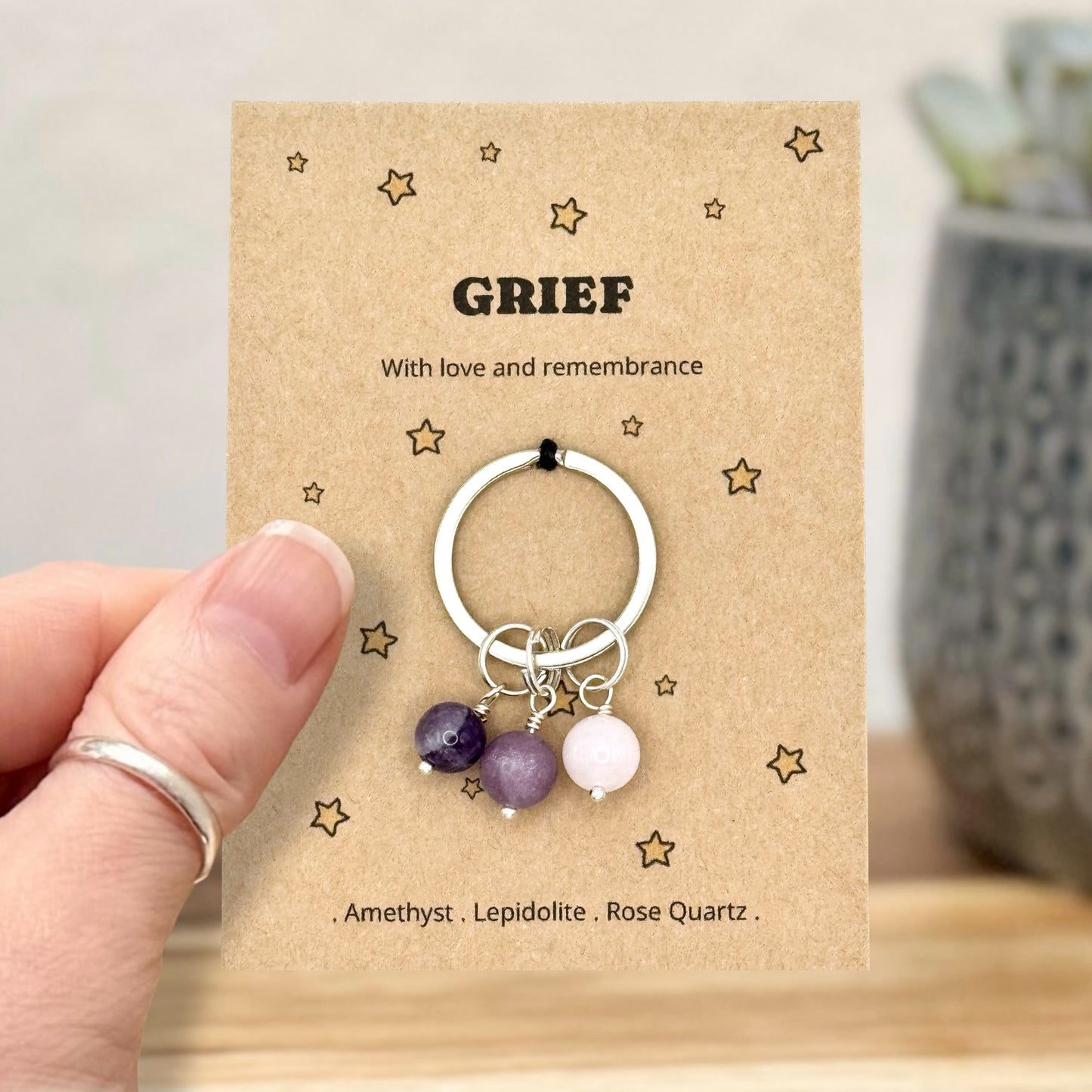 Sympathy Gift For Grief, Thinking Of You Gift For Her, Remembrance Keepsake Keyring, Bereavement Gift, Personalised Keyring