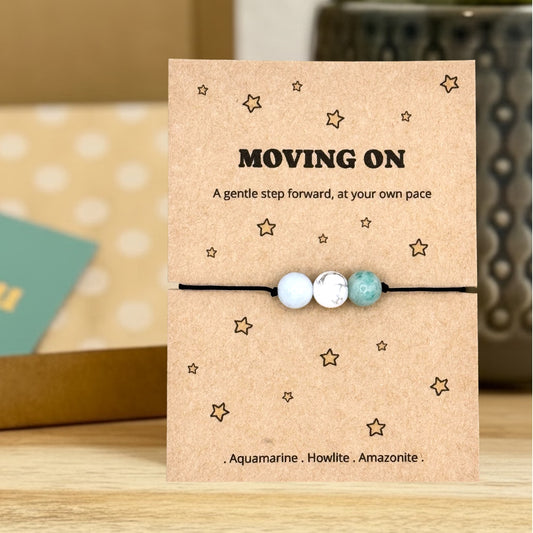 Moving On Bracelet, Personalised Keepsake Gift, Breakup Support, Bereavement or Career Change Gift, Emotional Support Jewellery