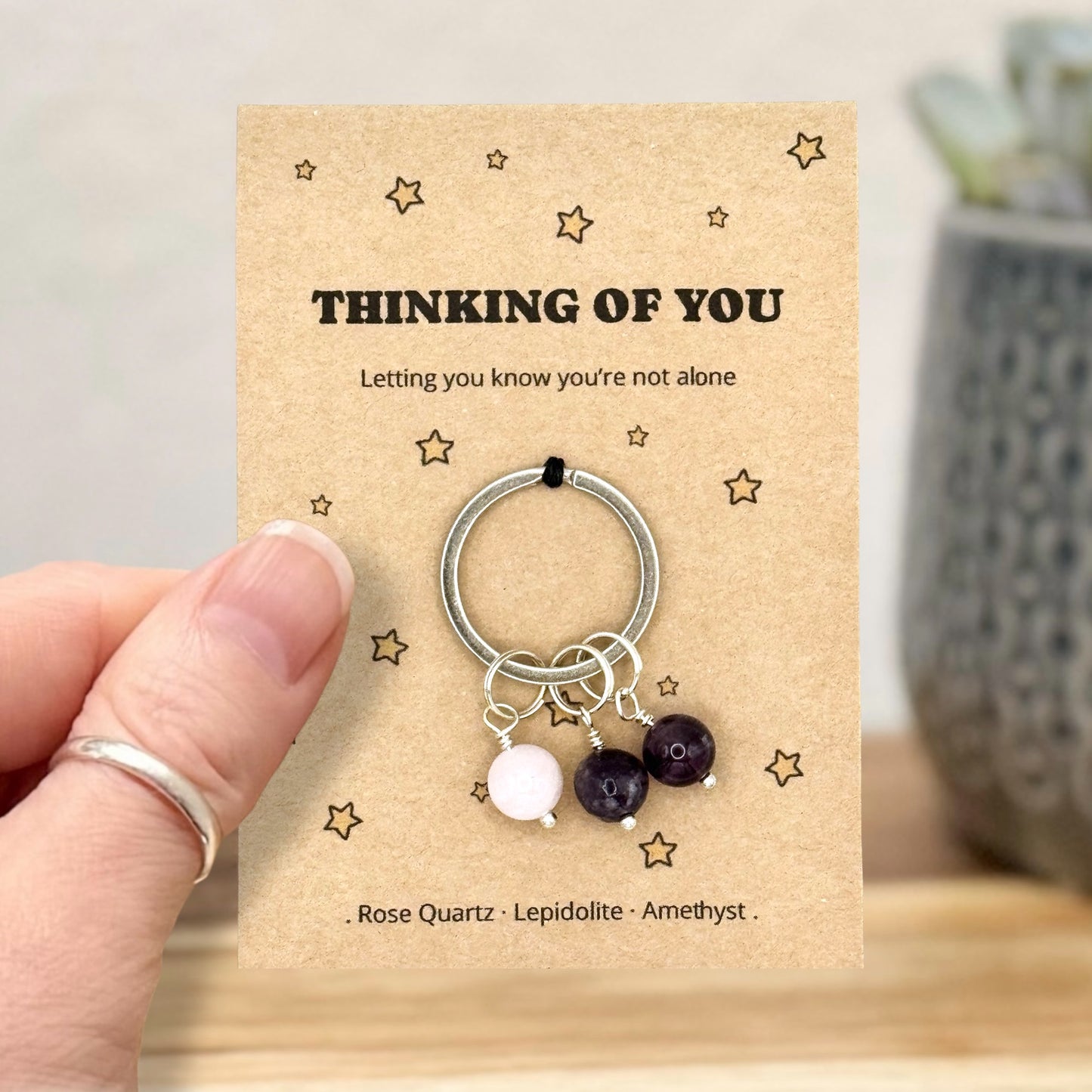 Thinking Of You Gift For Her, Emotional Support Crystal Keyring, Cheer Up Keepsake, Get Well Soon Keychain, Letterbox Gift