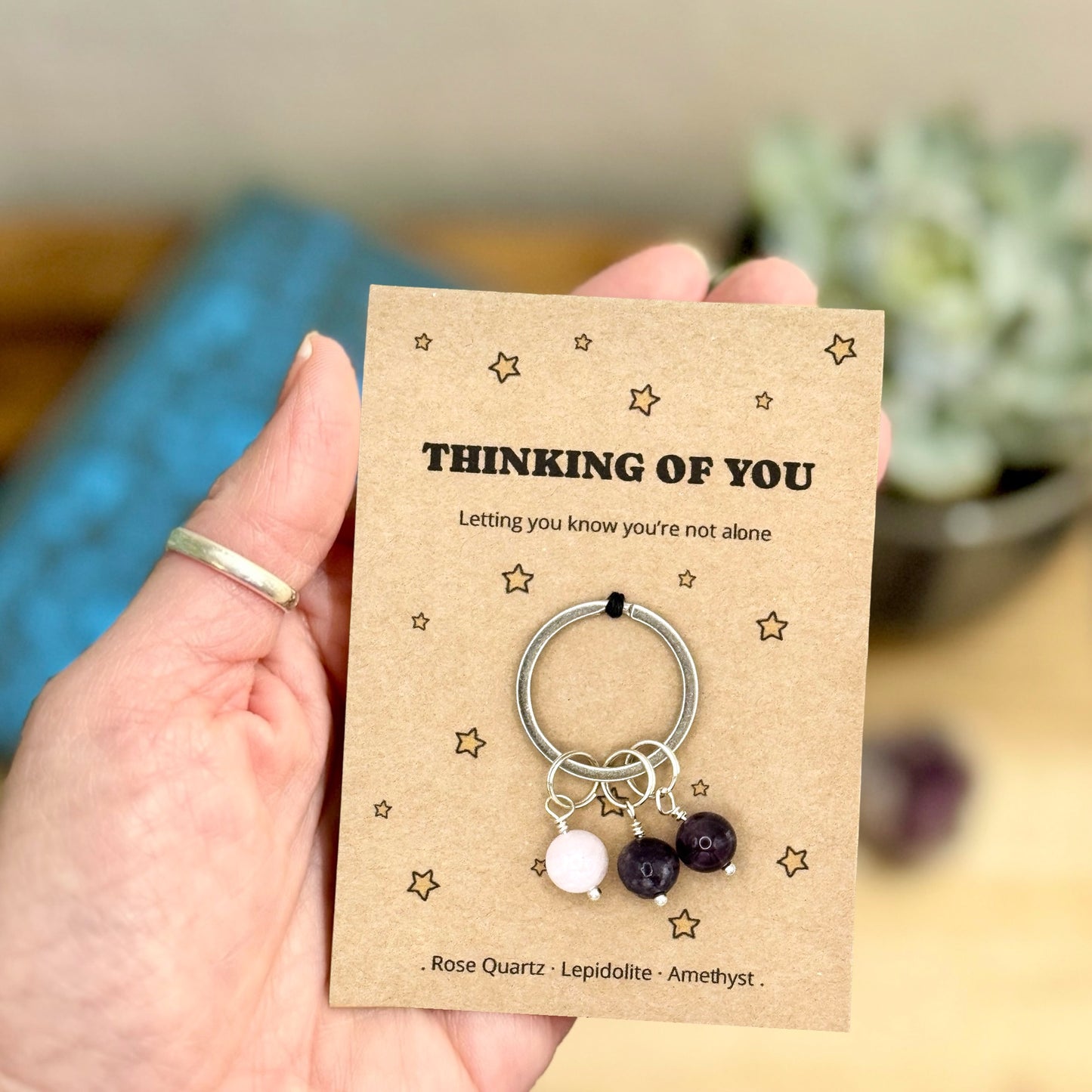 Thinking Of You Gift For Her, Emotional Support Crystal Keyring, Cheer Up Keepsake, Get Well Soon Keychain, Letterbox Gift