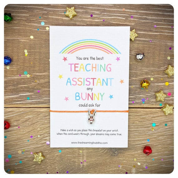 You Are The Best Teaching Assistant Wish Bracelet Gift, End Of Term TA Gift, Cute Card From Student