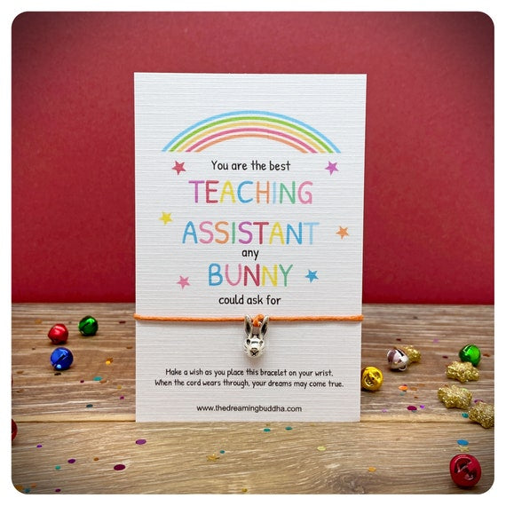 You Are The Best Teaching Assistant Wish Bracelet Gift, End Of Term TA Gift, Cute Card From Student