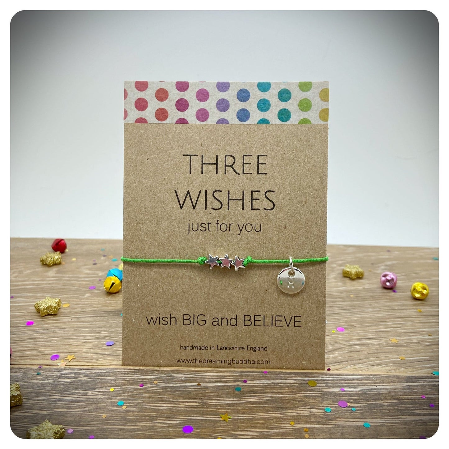 Three Wishes Wish Bracelet, Personalised Wish Bracelet, 3 Wishes, Thinking of You Gift, Three Wishes Cord Bracelet