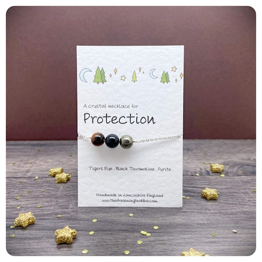 Healing Protection Necklace, Emotional Protection Crystals, Protection From Harm Gift, Psychic Attack Jewellery, Keep Safe Gift