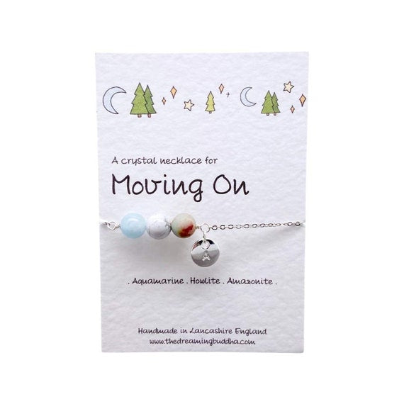 Moving On Crystal Necklace, Personalised Fresh Start Gift, New Beginnings Choker, Emotional Healing Gemstones, Break Up Present