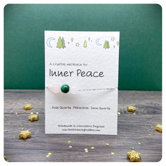 Calming Crystal Necklace, Inner Peace Jewellery, Wellness Gift For Her, Anxiety Stress Support, Inner Healing Gemstones, Manifestation Gift