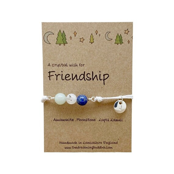 Friendship Bracelet, Hand wrapped Crystal Bead Bracelet for Friendship, Personalised Gemstone Anklet, Personalised Best Friend Crystal Gift