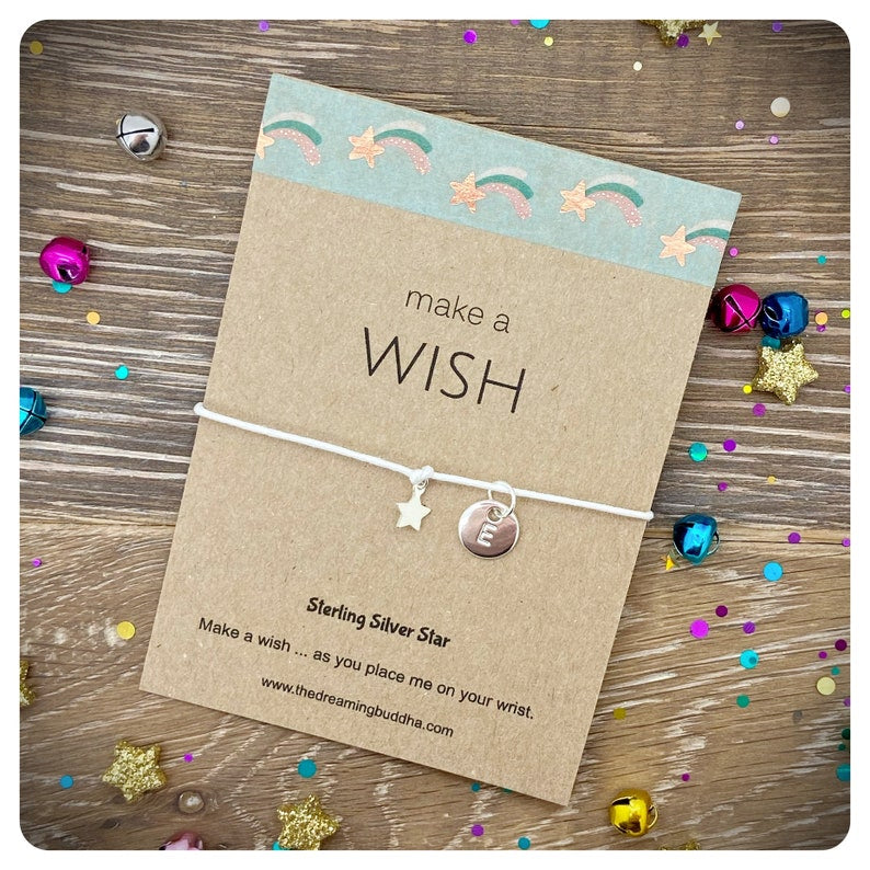 Make A Wish Wish Bracelet, Personalised Friendship Jewellery, Simple Birthday Christmas Holiday Gift