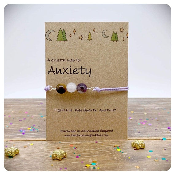 Anxiety Bracelet, Healing Crystal Anxiety Bracelet, Relaxing Crystals, Healing Anxiety Relief Gemstones, Help With Worry Bracelet