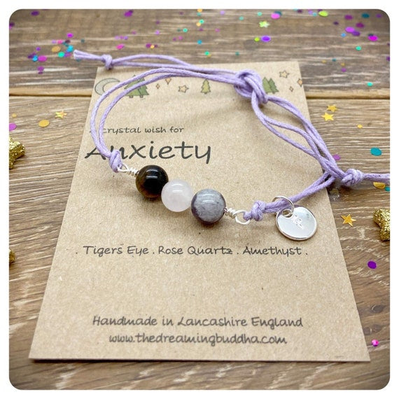 Anxiety Bracelet, Healing Crystal Anxiety Bracelet, Relaxing Crystals, Healing Anxiety Relief Gemstones, Help With Worry Bracelet