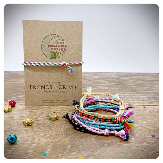 Student Gift, Friends Forever Bracelet, Friendship Gift, Personalised Braided Bracelet, Adjustable Plaited Cotton Bracelet