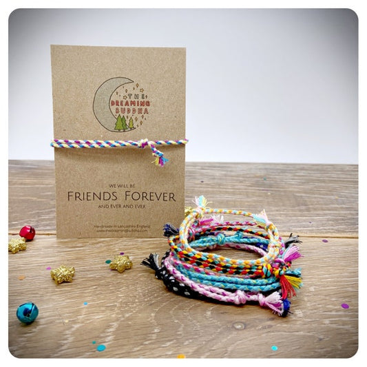 Student Gift, Friends Forever Bracelet, Friendship Gift, Personalised Braided Bracelet, Adjustable Plaited Cotton Bracelet
