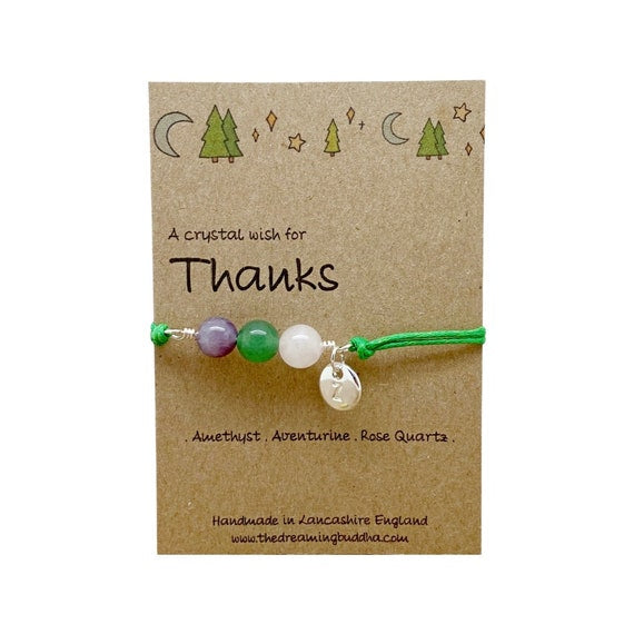 Thank You Crystal Bracelet, Simple Appreciation Gift, Thank You So Much, Personalised Appreciation Present, Gratitude Crystals