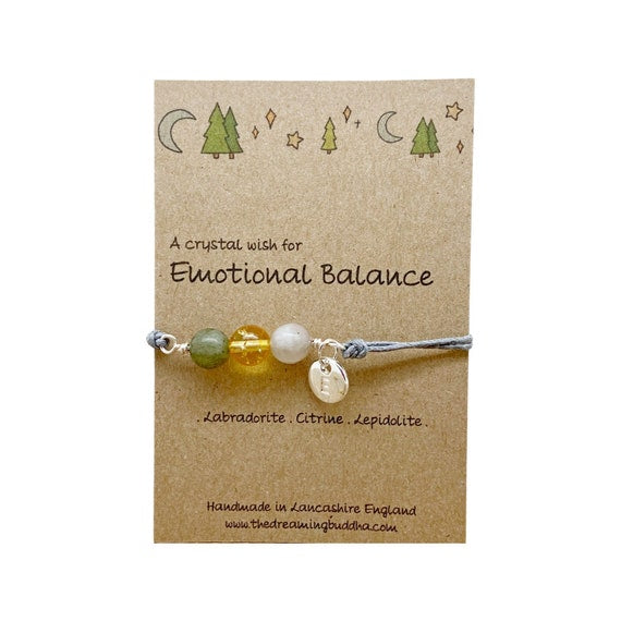Emotional Balance Wrapped Crystal Bracelet, Emotional Healing Jewellery, Hormone Support Bracelet, Calming Emotions Crystals