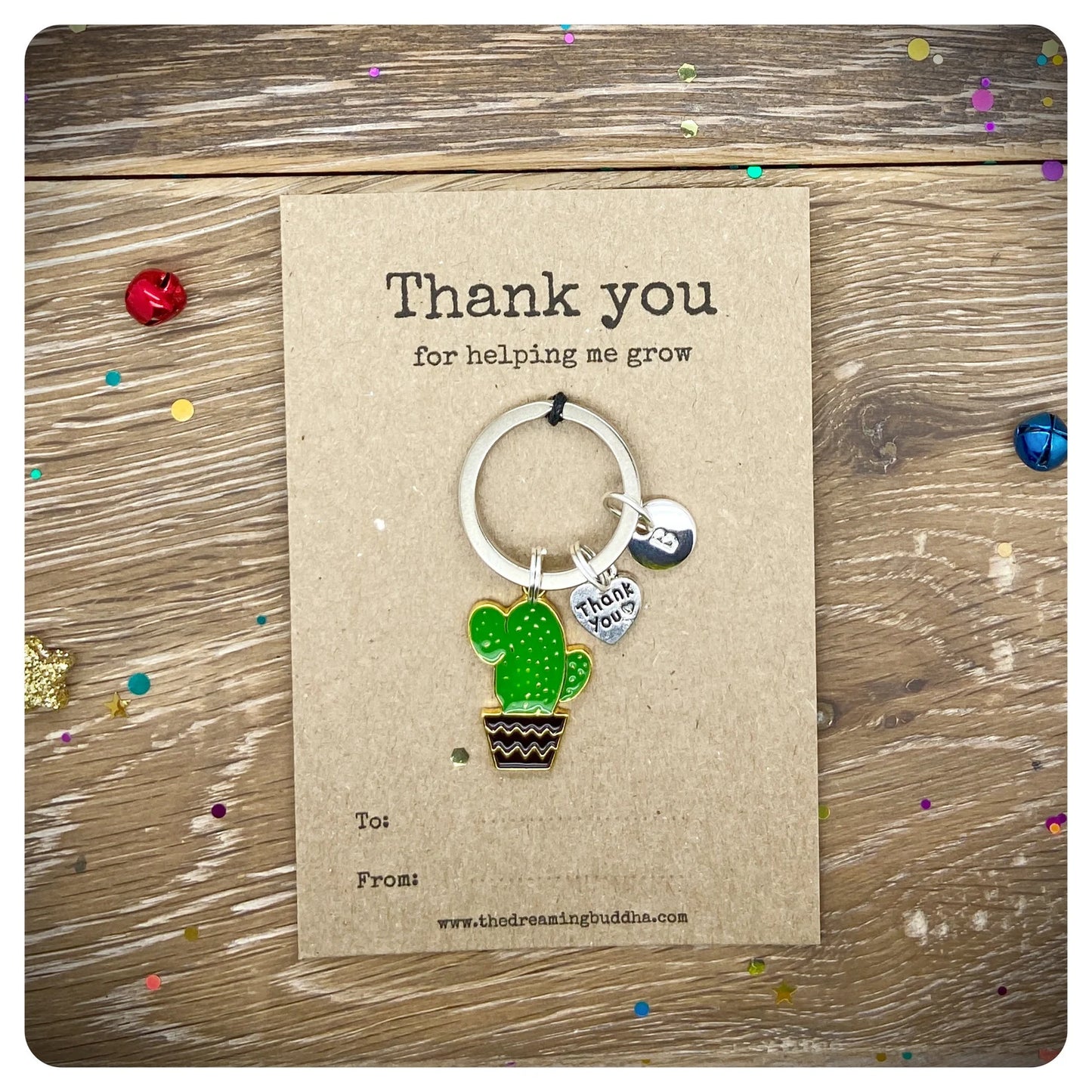 Thank You For Helping Me Grow Teacher Gift, End Of Term Teacher Keyring, Personalised Teacher Gift