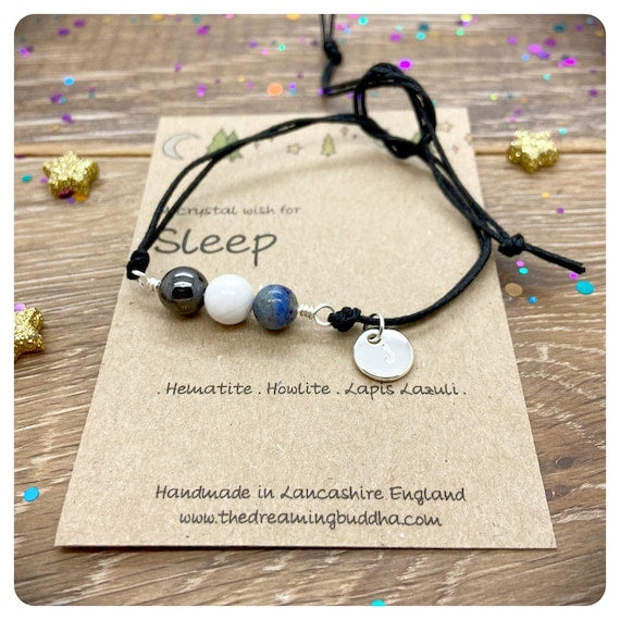 Sleep Crystal Bracelet, Insomnia Gemstone Bracelet, Wrapped Crystal Bead Bracelet for Sleep, Personalised Sleep Gemstone Anklet, Sleep Well